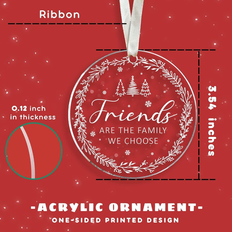 TEEBIM Friendship Gifts for Women Friends - Gifts for Friends Female - Best Friend Christmas Ornaments - Friendship Christmas Ornaments - Besties Ornament - Acrylic Hanging Ornament - Image 2
